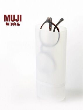 Japanese MUJI Hard Frosted Plastic Large Glasses Holder Stationary Pencil Case